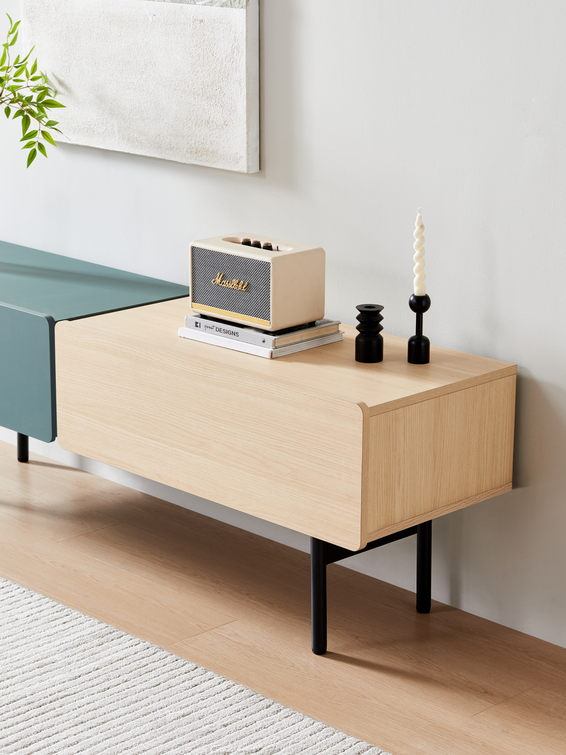 DuoFlat - Sideboard Storage unit - Moss Green / Oak