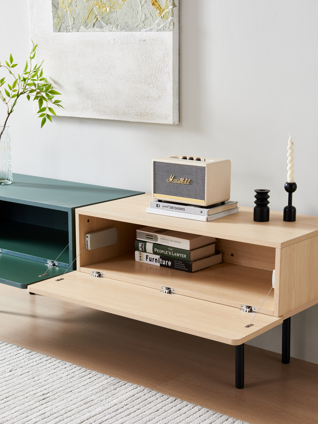 DuoFlat - Sideboard Storage unit - Moss Green / Oak