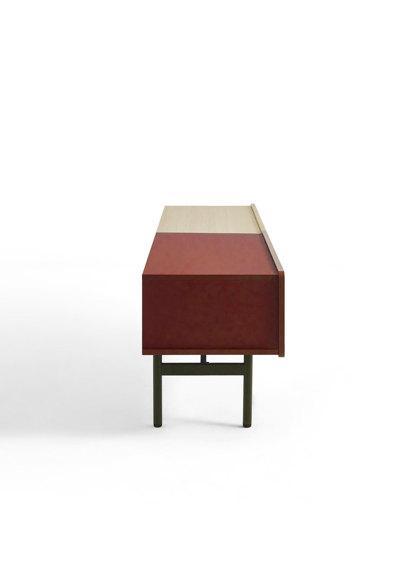 DuoFlat - Sideboard Storage unit - Wine Red / Oak