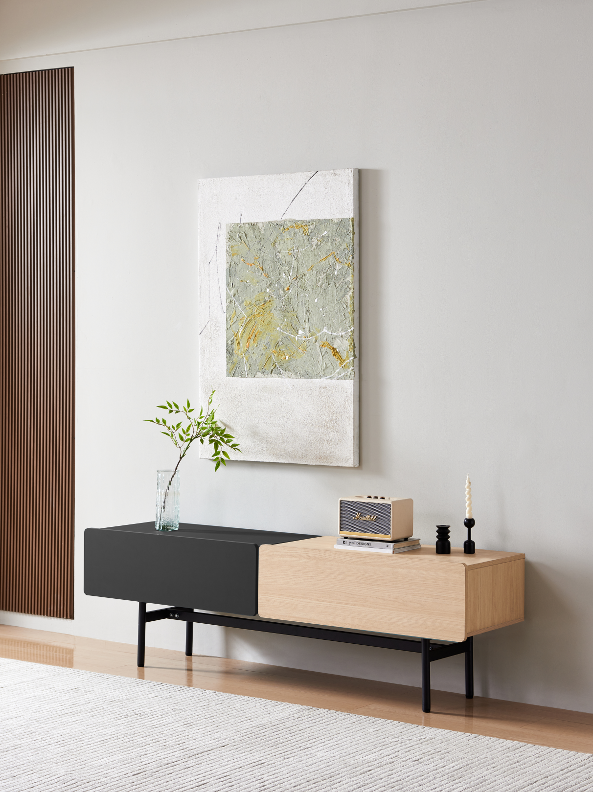 DuoFlat - Sideboard Storage unit - Onyx Black / Oak