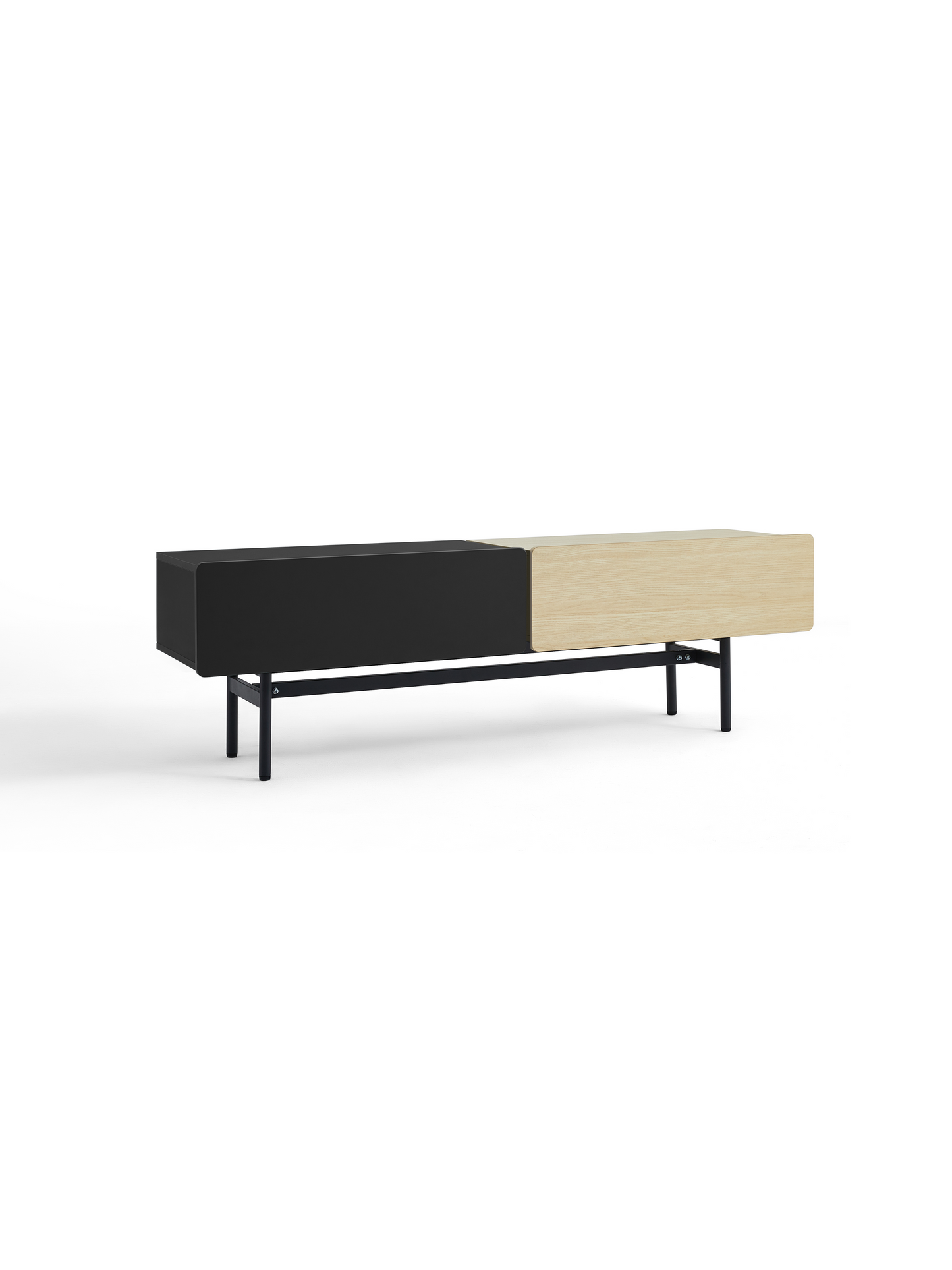 DuoFlat - Sideboard Storage unit - Onyx Black / Oak
