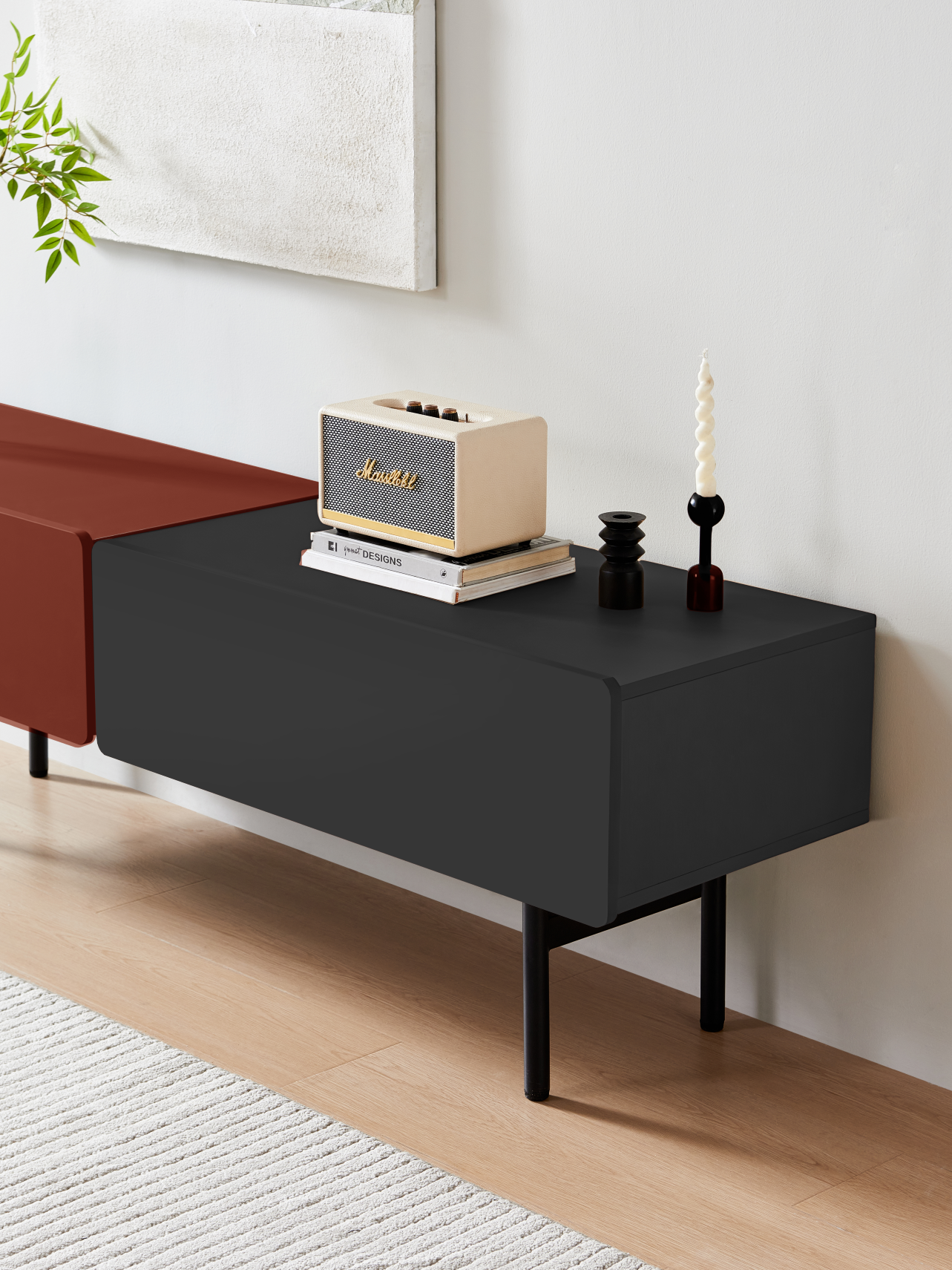 DuoFlat - Sideboard Storage unit - Wine Red / Onyx Black