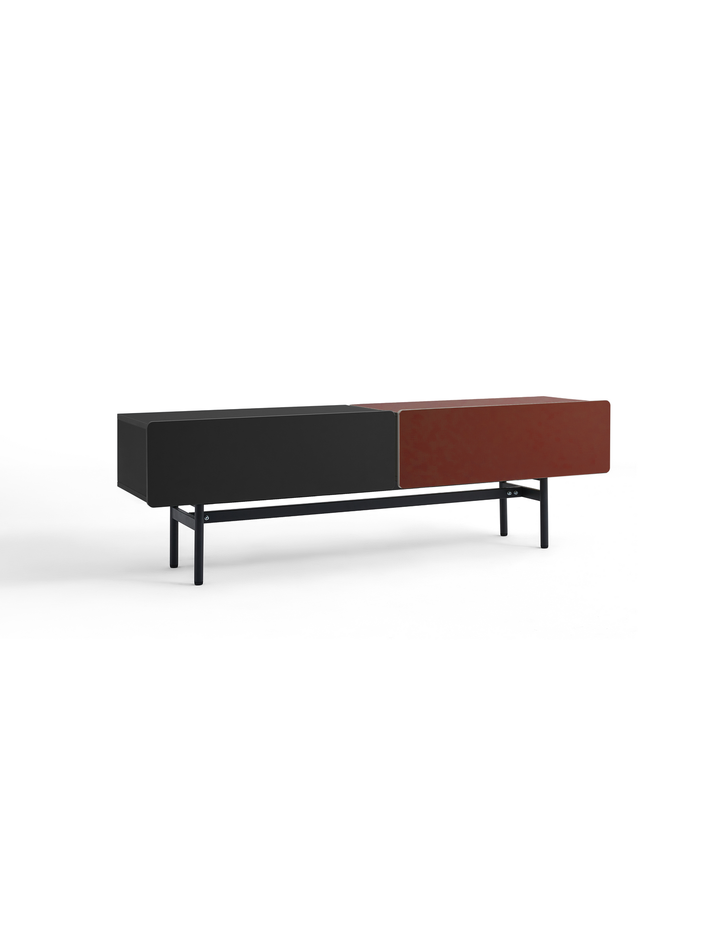DuoFlat - Sideboard Storage unit - Wine Red / Onyx Black