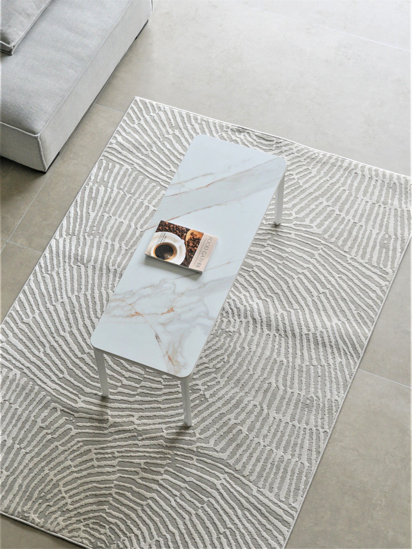 Heel S - Minimalist Premium Porcelain Coffee Table - Calacatta Oro / White
