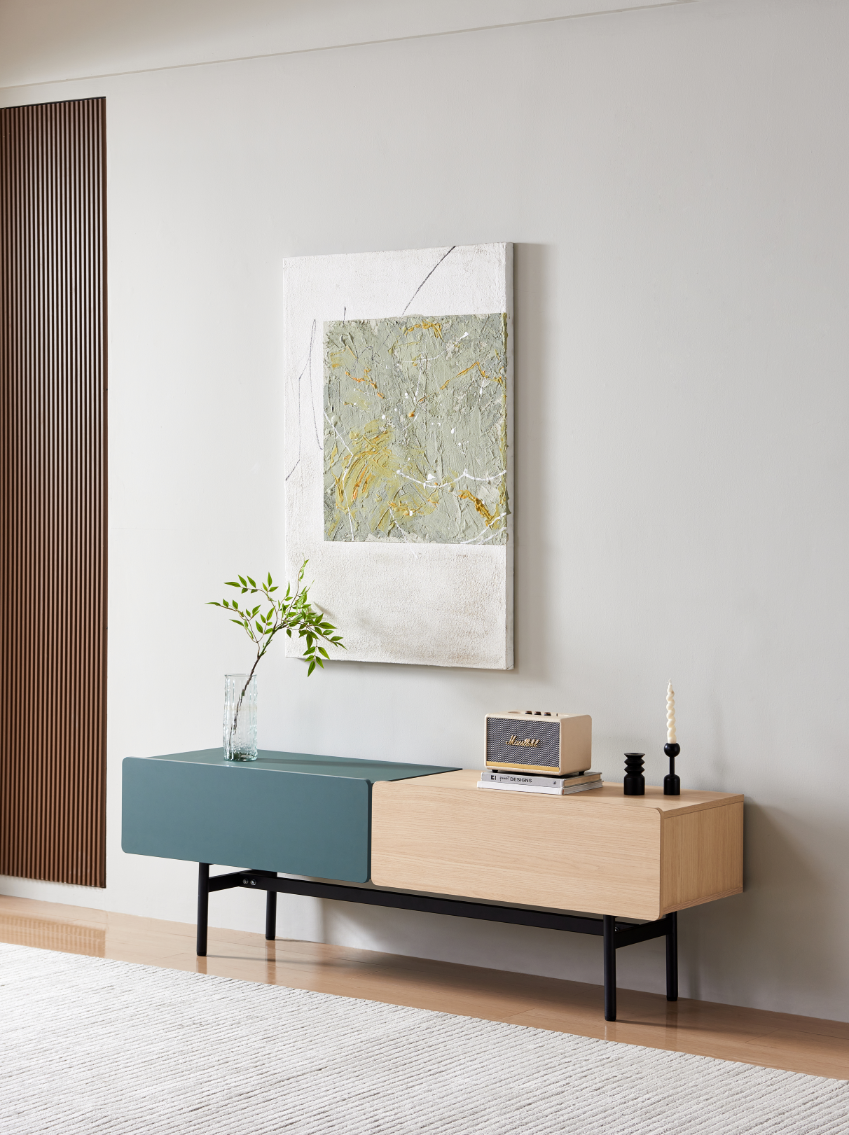 DuoFlat - Sideboard Storage unit - Moss Green / Oak