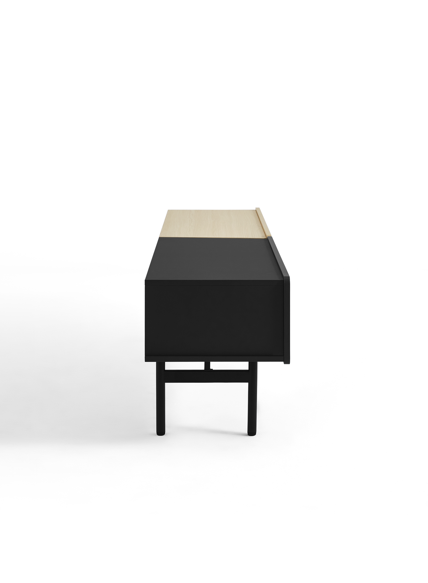 DuoFlat - Sideboard Storage unit - Onyx Black / Oak