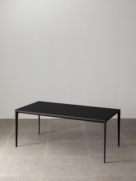 Innovation S - Minimalist Premium Porcelain Dining Table - Black / Bronze