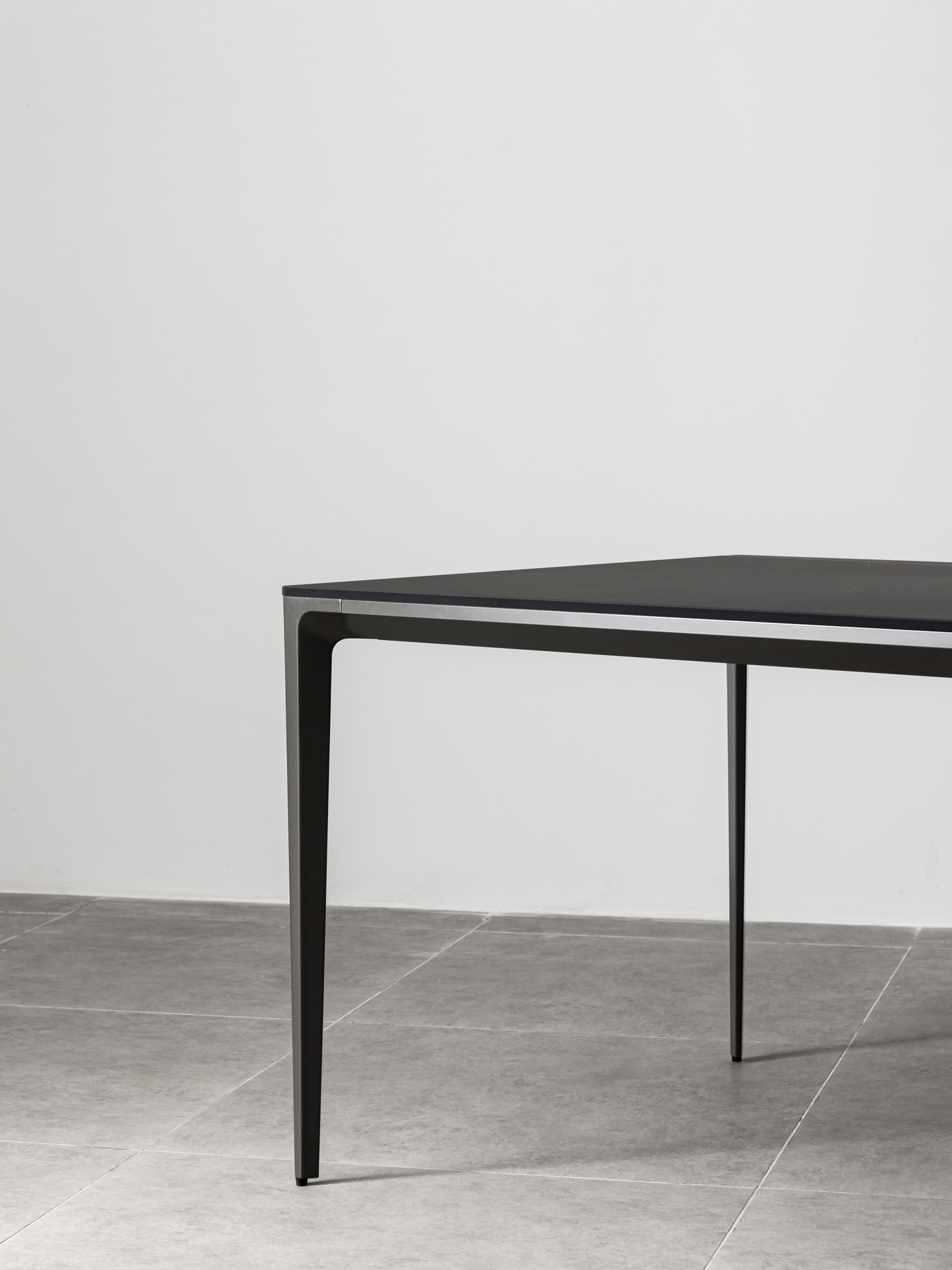 Innovation S - Minimalist Premium Porcelain Dining Table - Black / Iron Grey