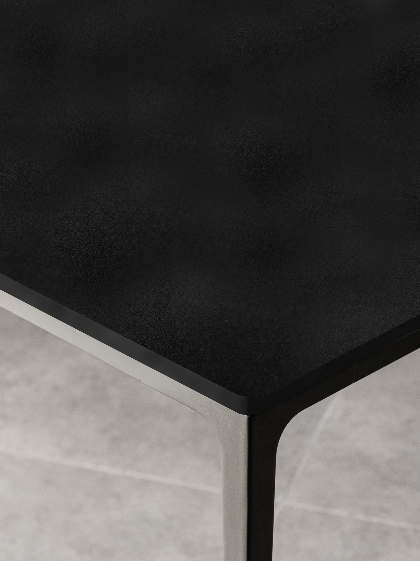 Innovation S - Minimalist Premium Porcelain Dining Table - Black / Iron Grey