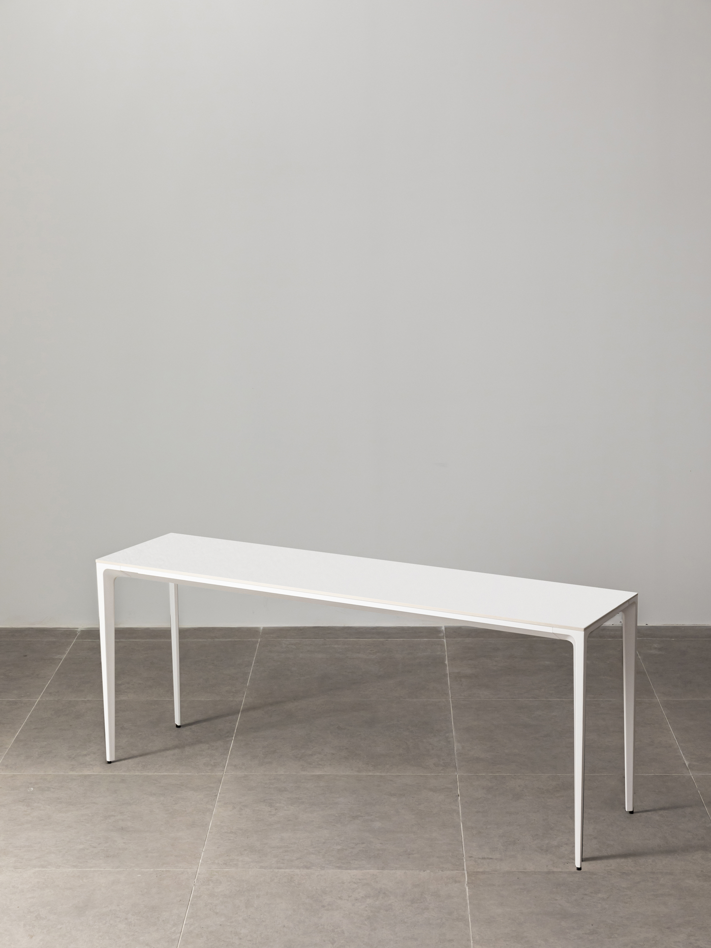 Innovation S - Minimalist Premium Porcelain Console Table / Study Desk - White / White frame