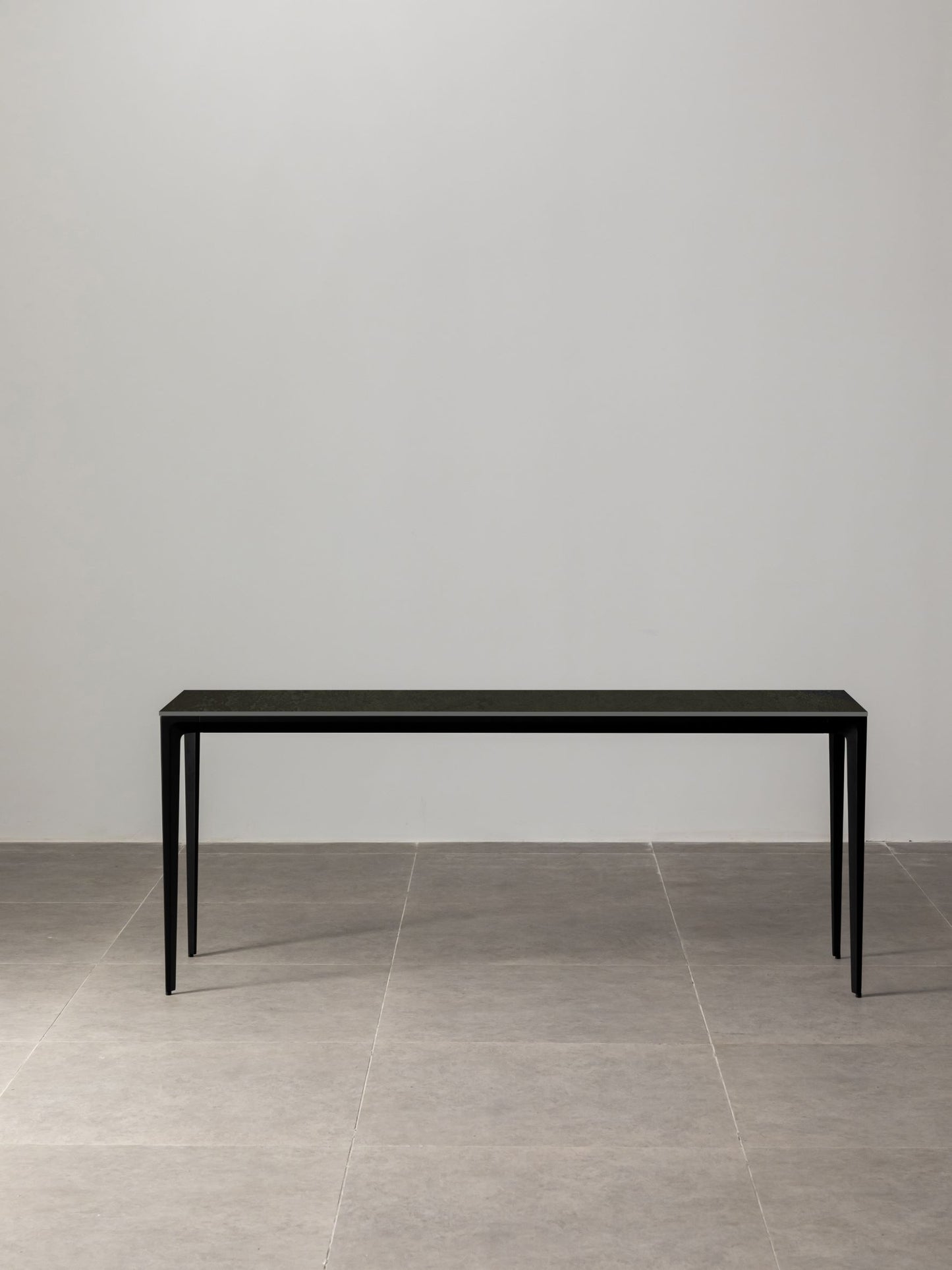 Innovation S - Minimalist Premium Porcelain Console Table / Study Desk - Oxide Black / Black frame