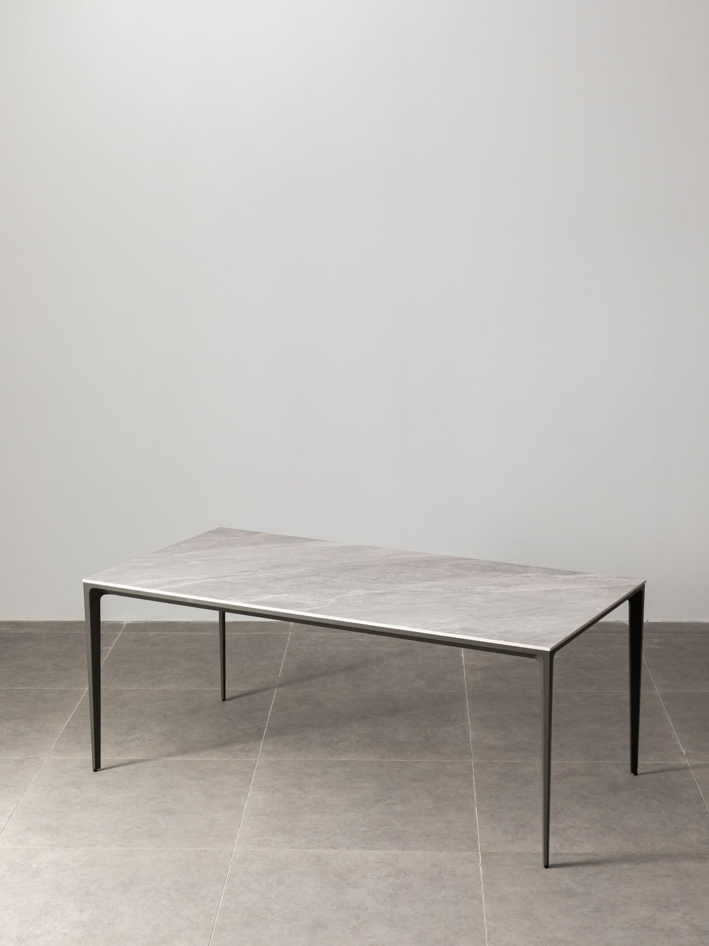 Innovation S - Minimalist Premium Porcelain Dining Table - Sicily Grey / Iron Grey