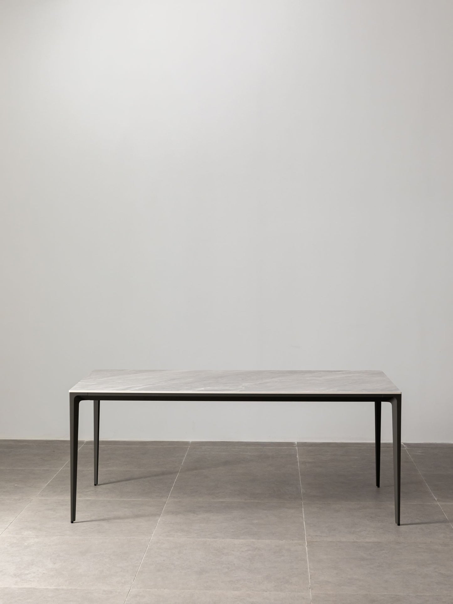 Innovation S - Minimalist Premium Porcelain Dining Table - Sicily Grey / Iron Grey